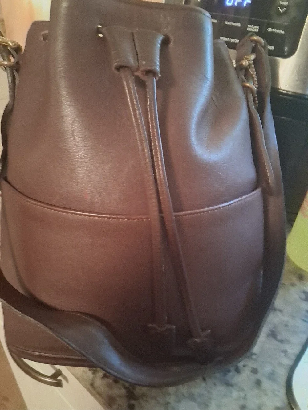 Women's Vintage Med Coach Bucket Bag